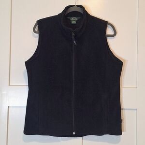 Woolrich Fleece Zip Up Black Vest 2 Front 2 Inner Pockets Size Large